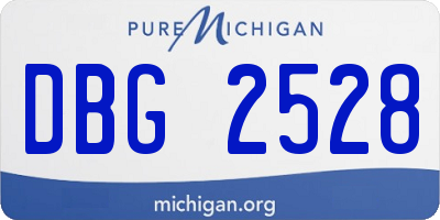 MI license plate DBG2528