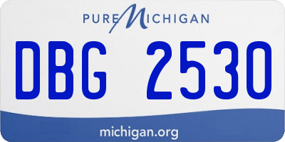 MI license plate DBG2530