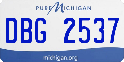 MI license plate DBG2537
