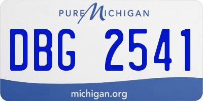 MI license plate DBG2541