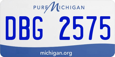 MI license plate DBG2575
