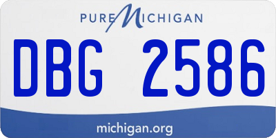 MI license plate DBG2586