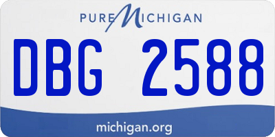 MI license plate DBG2588