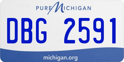 MI license plate DBG2591