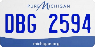 MI license plate DBG2594