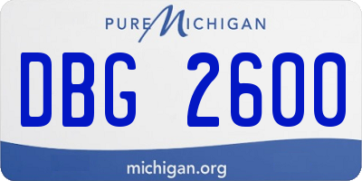 MI license plate DBG2600