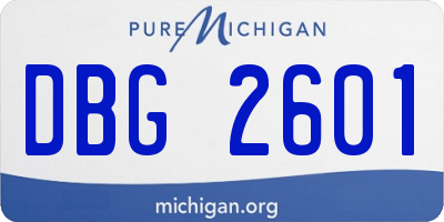 MI license plate DBG2601