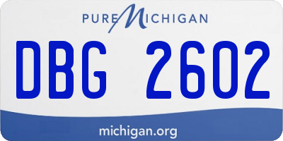 MI license plate DBG2602