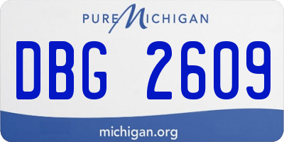 MI license plate DBG2609