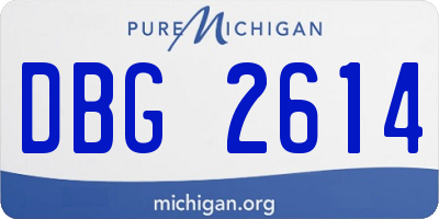 MI license plate DBG2614