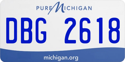 MI license plate DBG2618