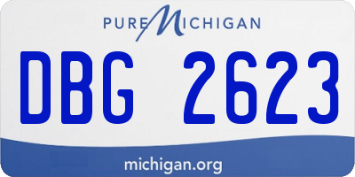 MI license plate DBG2623