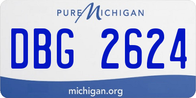 MI license plate DBG2624