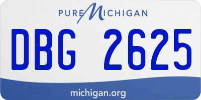 MI license plate DBG2625