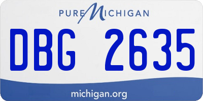 MI license plate DBG2635