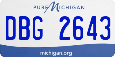 MI license plate DBG2643