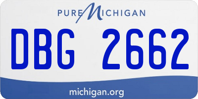 MI license plate DBG2662