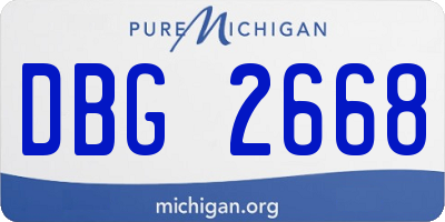 MI license plate DBG2668