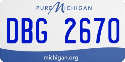 MI license plate DBG2670