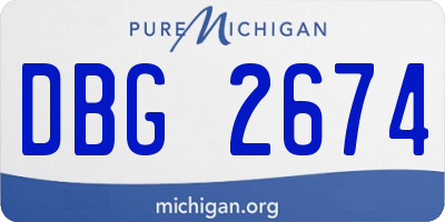 MI license plate DBG2674