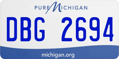 MI license plate DBG2694