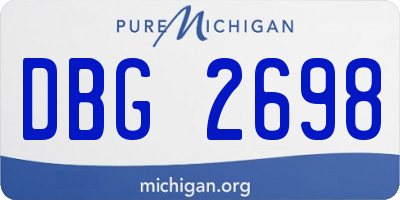 MI license plate DBG2698