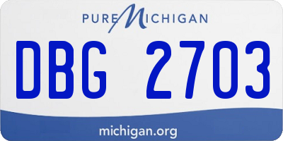 MI license plate DBG2703