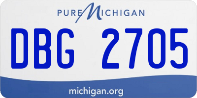 MI license plate DBG2705