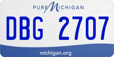 MI license plate DBG2707