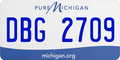 MI license plate DBG2709