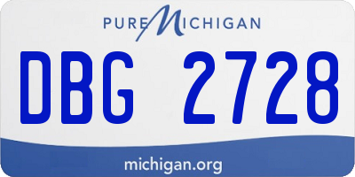 MI license plate DBG2728