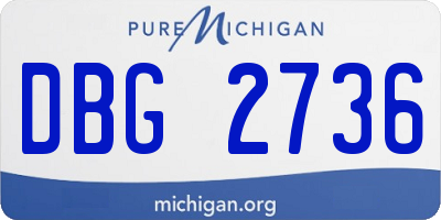 MI license plate DBG2736