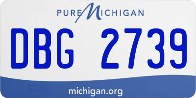 MI license plate DBG2739