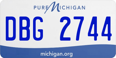 MI license plate DBG2744