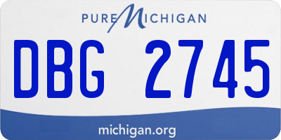 MI license plate DBG2745