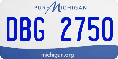 MI license plate DBG2750