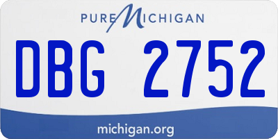 MI license plate DBG2752