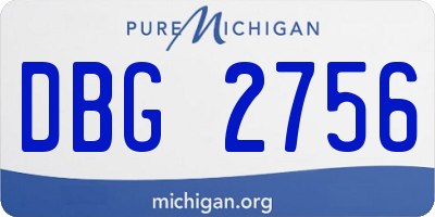 MI license plate DBG2756