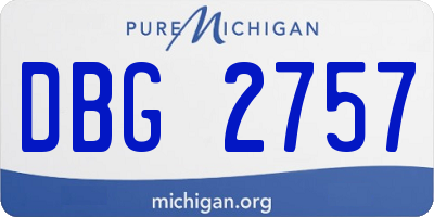 MI license plate DBG2757