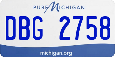 MI license plate DBG2758