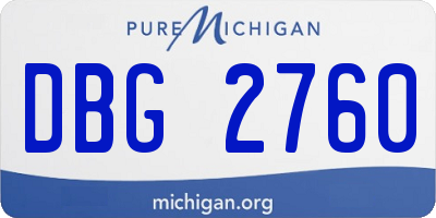 MI license plate DBG2760