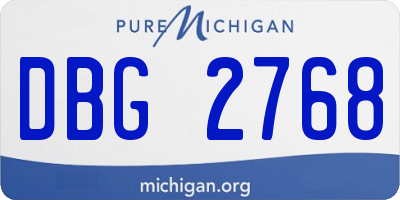 MI license plate DBG2768