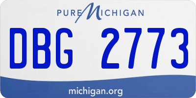 MI license plate DBG2773