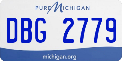 MI license plate DBG2779