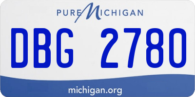 MI license plate DBG2780