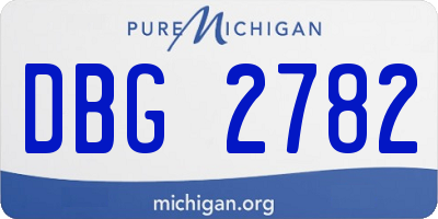 MI license plate DBG2782