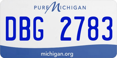 MI license plate DBG2783