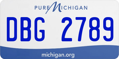 MI license plate DBG2789