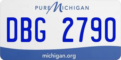 MI license plate DBG2790