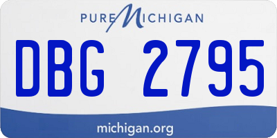 MI license plate DBG2795